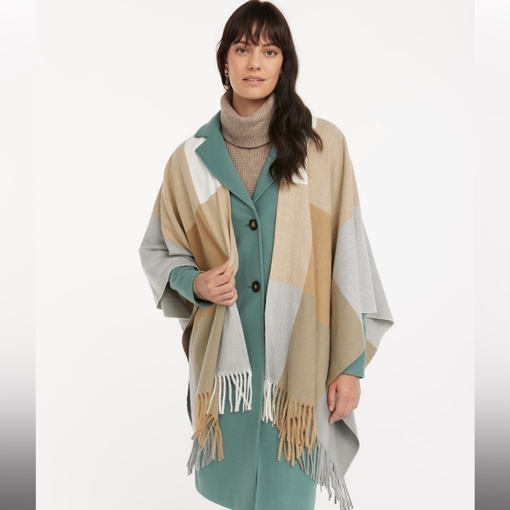 Colour Block Poncho - New with tag